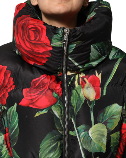 Dolce & Gabbana Multicolor Floral Puffer Coat Full Zip Jacket
