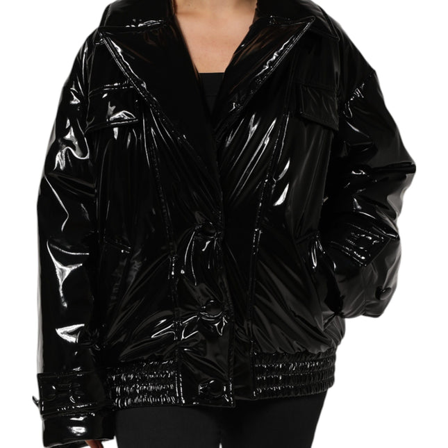 Dolce & Gabbana Polyester Black Quilted Puffer Coat  Jacket