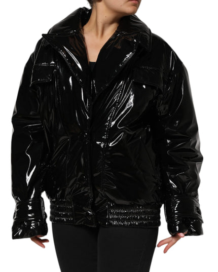 Dolce & Gabbana Black Polyester Quilted Puffer Coat Jacket