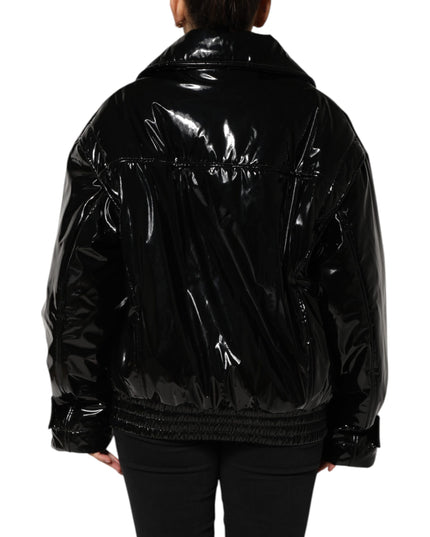 Dolce & Gabbana Black Polyester Quilted Puffer Coat Jacket