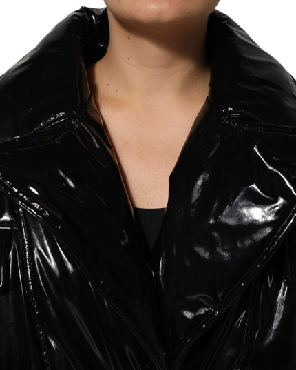 Dolce & Gabbana Black Polyester Quilted Puffer Coat Jacket