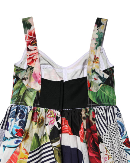 Dolce & Gabbana Multicolor Patchwork Cotton AlineMini Dress