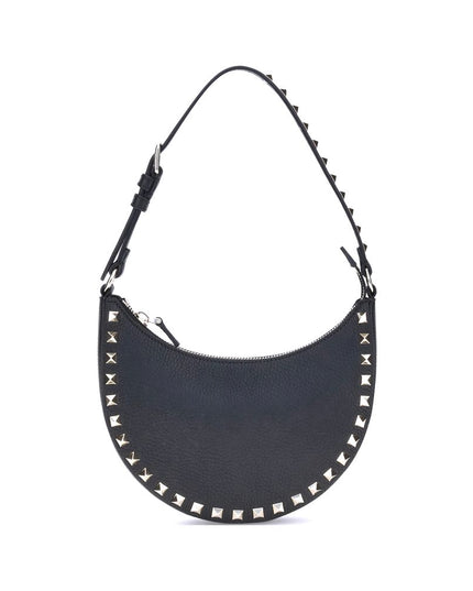 Valentino Garavani Black Calf Leather Bos Taurus Shoulder Bag