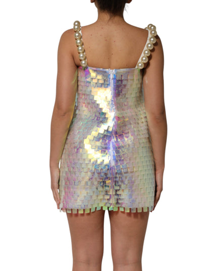 Dolce & Gabbana Multicolor Sequin Holographic Mini  Dress