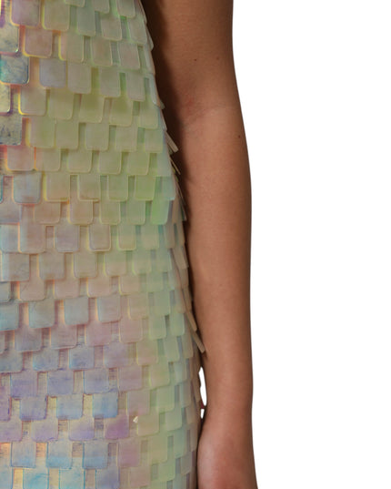 Dolce & Gabbana Multicolor Sequin Holographic Mini  Dress