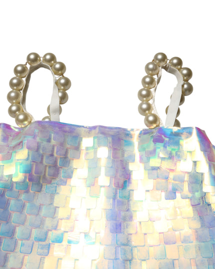 Dolce & Gabbana Multicolor Sequin Holographic Mini  Dress