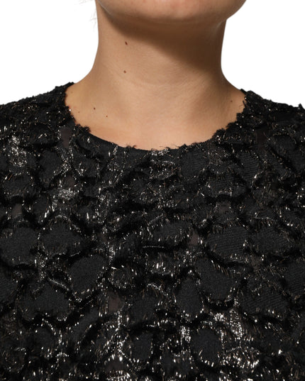 Dolce & Gabbana Black Sequin Bouclé Tweed Sheath Dress