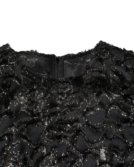 Dolce & Gabbana Black Sequin Bouclé Tweed Sheath Dress