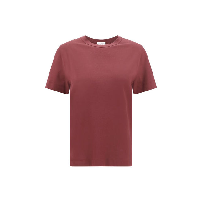 Brunello Cucinelli Bordeaux Cotton T-Shirt