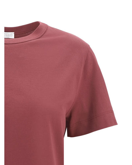 Brunello Cucinelli Bordeaux Cotton T-Shirt