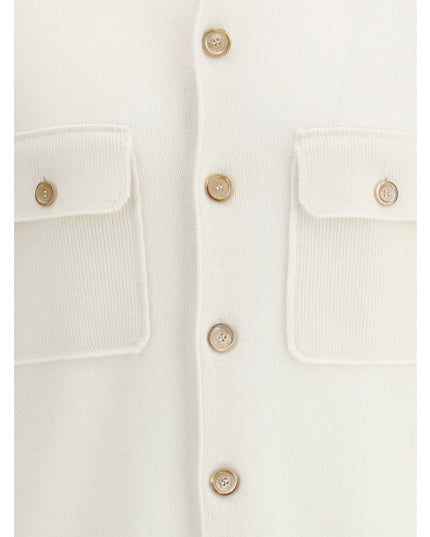 Brunello Cucinelli White Cashmere Cardigan