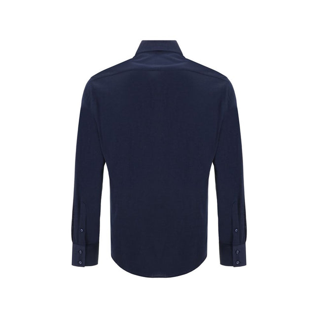 Brunello Cucinelli Blue Silk Shirt