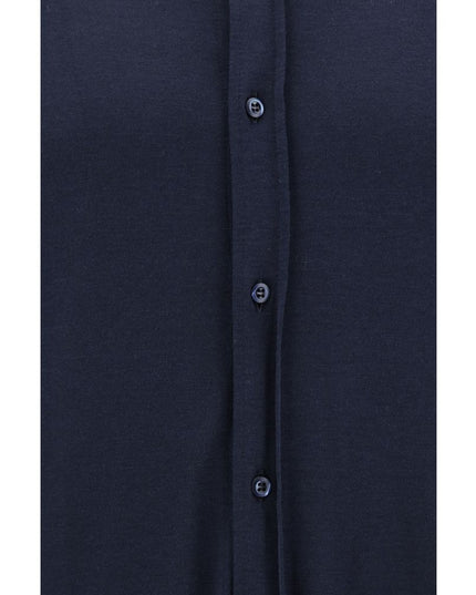 Brunello Cucinelli Blue Silk Shirt
