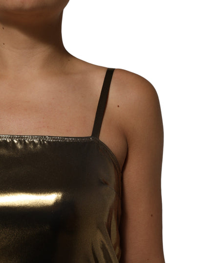 Dolce & Gabbana Metallic Gold Sleeveless A-line Mini Dress
