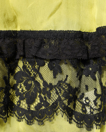 Dolce & Gabbana Yellow Black Babydoll Chemise Lingerie Dress