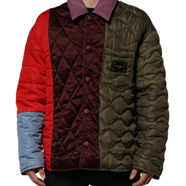 Dolce & Gabbana Multicolor Patchwork PolyesterQuilted Jacket