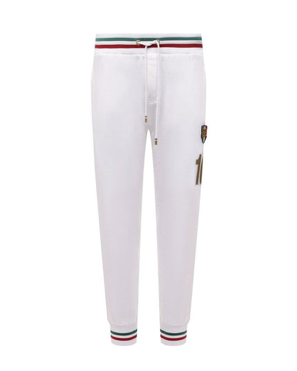 Dolce & Gabbana White Cotton Joggers (Workout Pants)