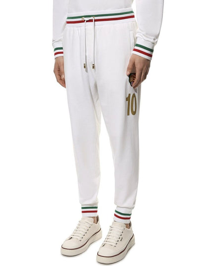 Dolce & Gabbana White Cotton Joggers (Workout Pants)