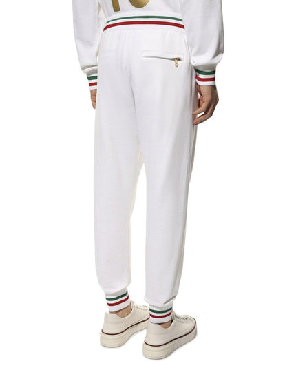 Dolce & Gabbana White Cotton Joggers (Workout Pants)