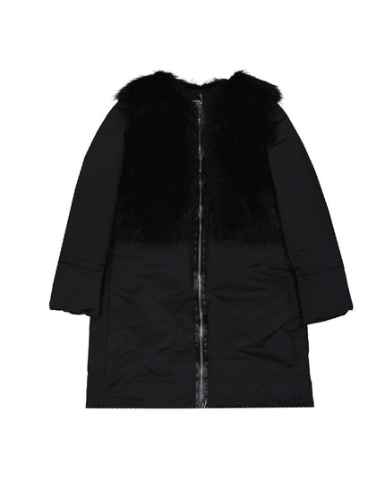 Add Black Polyester Coat