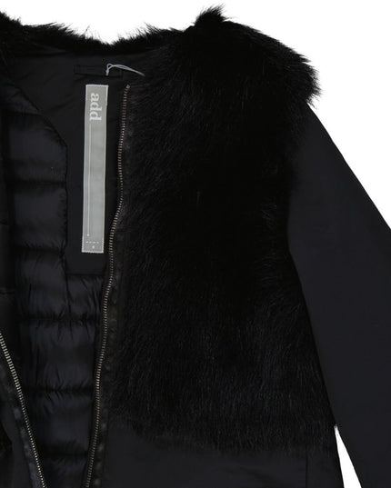 Add Black Polyester Coat