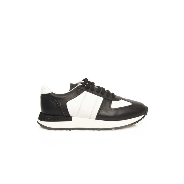 Cerruti 1881 Black Calfskin Men Sneaker