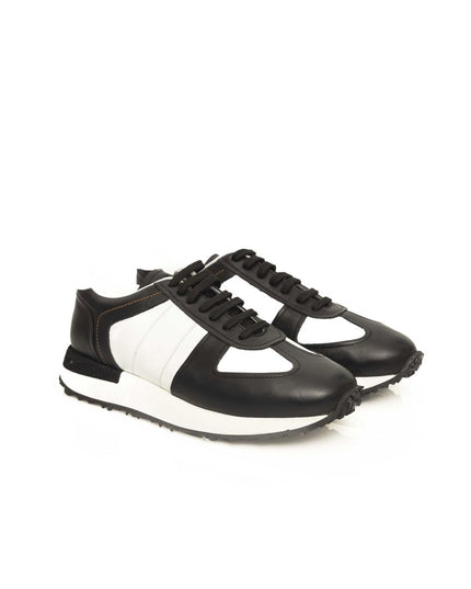 Cerruti 1881 Black Calfskin Men Sneaker