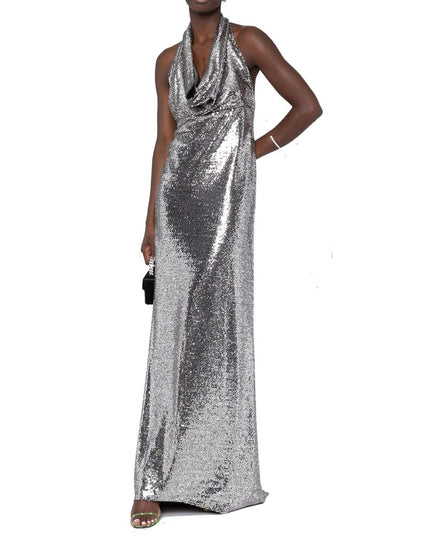 BLANCA VITA Silver Elastane Cocktail Dress