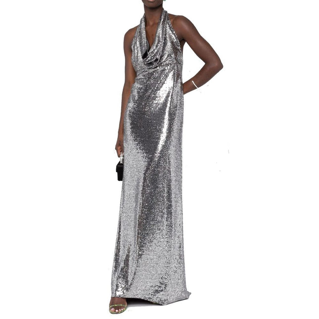 BLANCA VITA Silver Elastane Cocktail Dress
