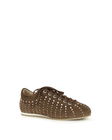 MACH & MACH Brown Calf Leather Bos Taurus Low Top Sneakers