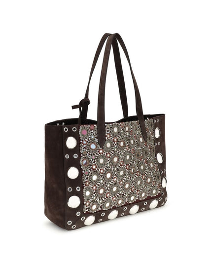 Valentino Garavani Brown Calf Leather Bos Taurus Shoulder Bag