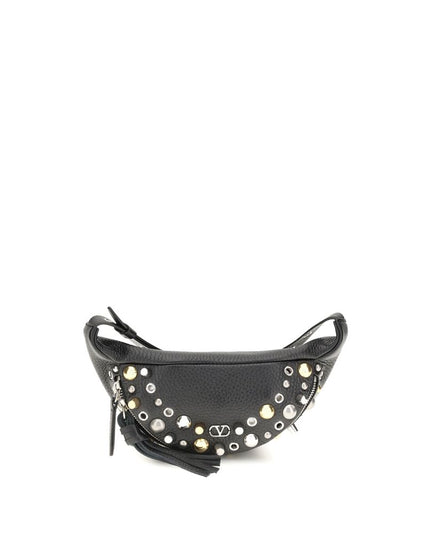 Valentino Garavani Black Calf Leather Bos Taurus Shoulder Bag