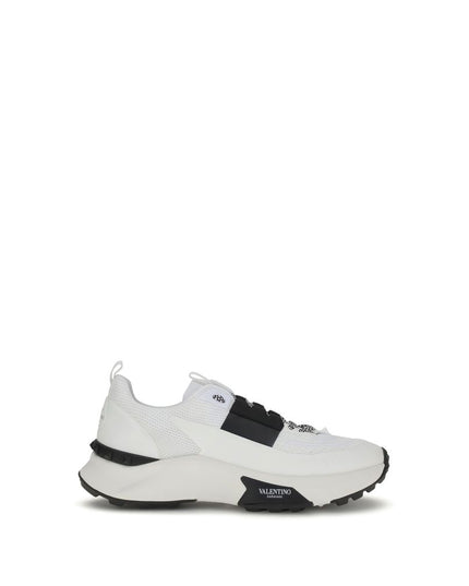 Valentino Garavani White Calf Leather Bos Taurus Athletic Sneakers
