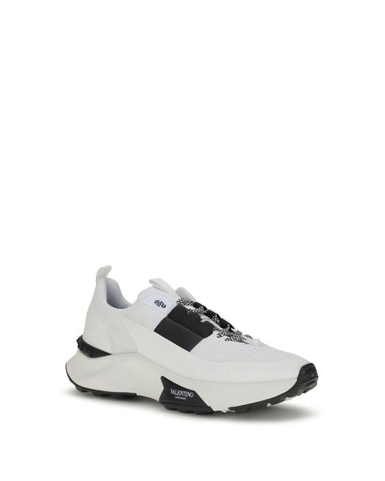 Valentino Garavani White Calf Leather Bos Taurus Athletic Sneakers