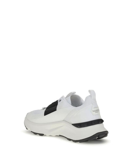 Valentino Garavani White Calf Leather Bos Taurus Athletic Sneakers