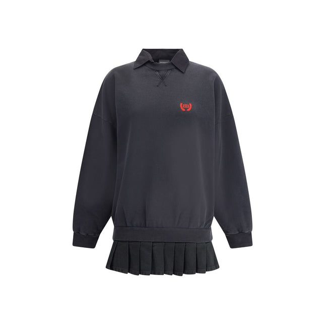 Balenciaga Black Cotton Casual Dress