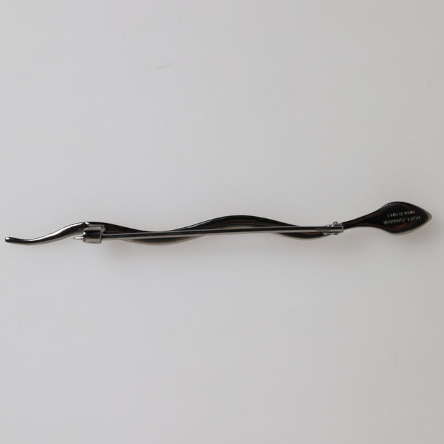 Dolce & Gabbana Black Brass Crystal Spilla Serpente Mens Brooch Pin