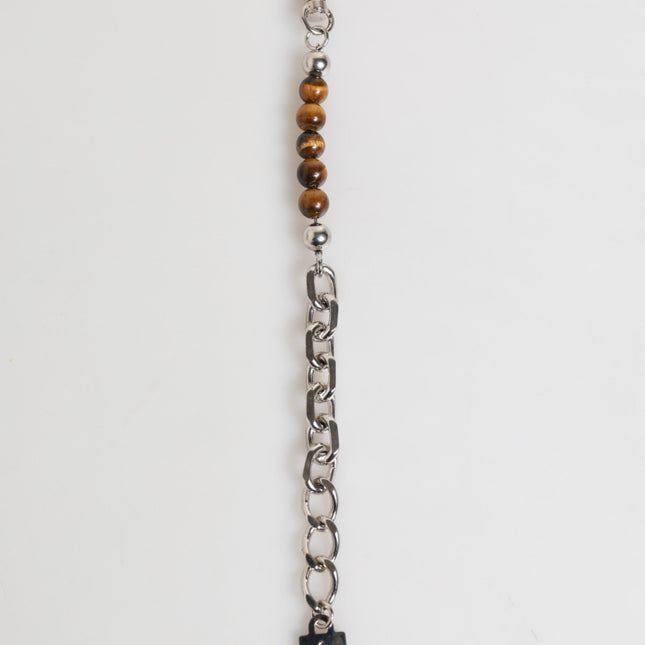 Dolce & Gabbana Silver Chain Brass Beaded Lobster Clasp Logo Men Bracelet