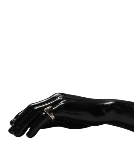 Dolce & Gabbana Silver Tone Engraved Two Color Real Brass Ring