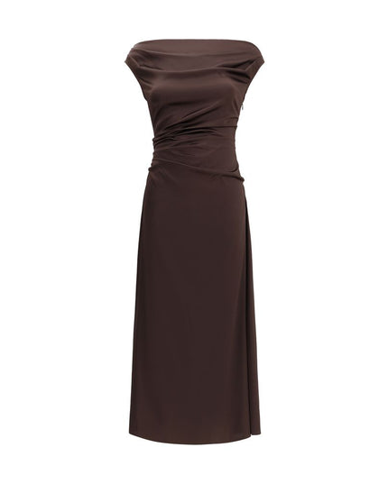 Staud Brown Silk Cocktail Dress