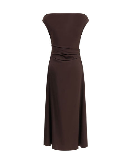 Staud Brown Silk Cocktail Dress