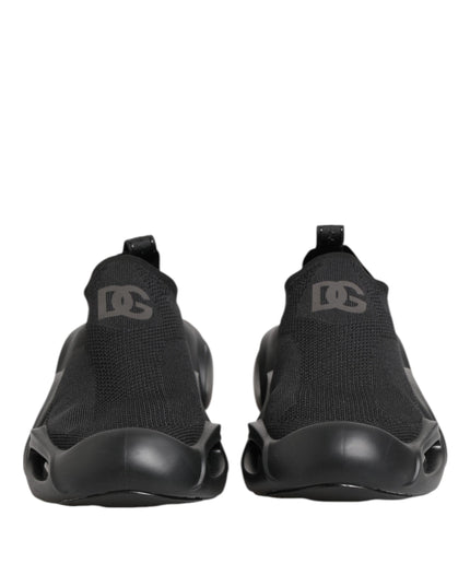 Dolce & Gabbana Black Slip On Wave Low Top Men Sneaker Shoes