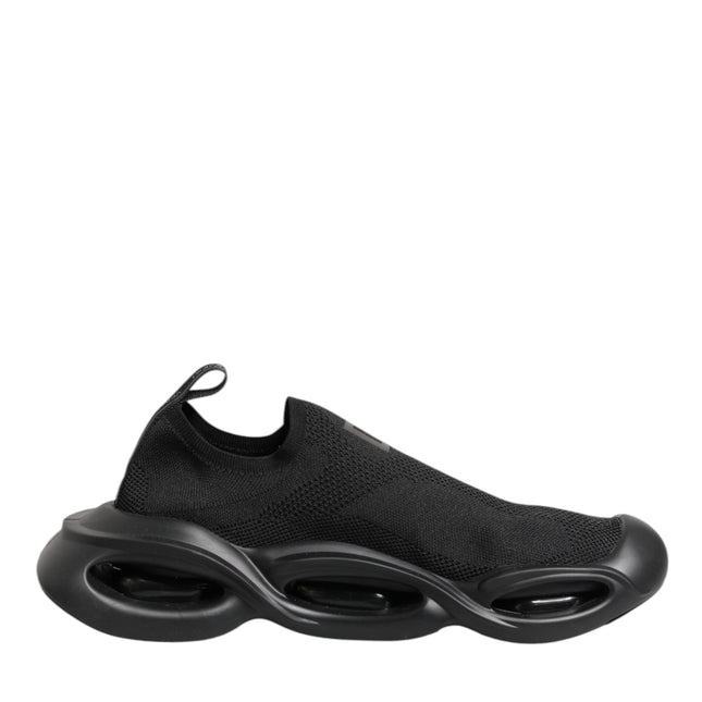 Dolce & Gabbana Black Slip On Wave Low Top Men Sneaker Shoes