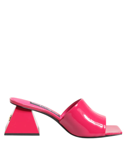 Dolce & Gabbana Pink Open Toe Block Heel Mules Sandals Shoes