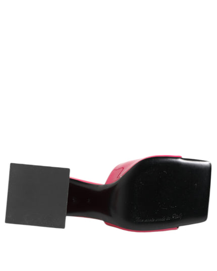 Dolce & Gabbana Pink Open Toe Block Heel Mules Sandals Shoes