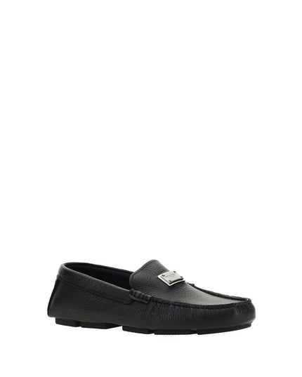 Dolce & Gabbana Black Rubber Slip-On Loafers