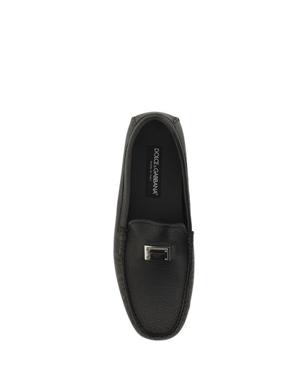 Dolce & Gabbana Black Rubber Slip-On Loafers