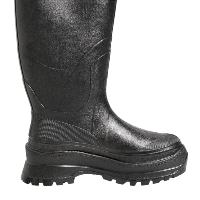 Dolce & Gabbana Metallic Black Pull On Rain Boots Men Shoes