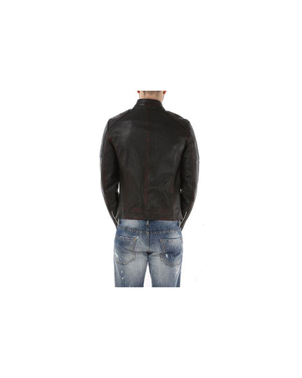 Dolce & Gabbana Black Goatskin Men Jacket