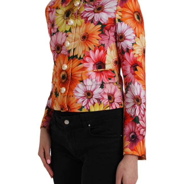 Dolce & Gabbana Multicolor Daisy Print Floral Fantasy Jacket